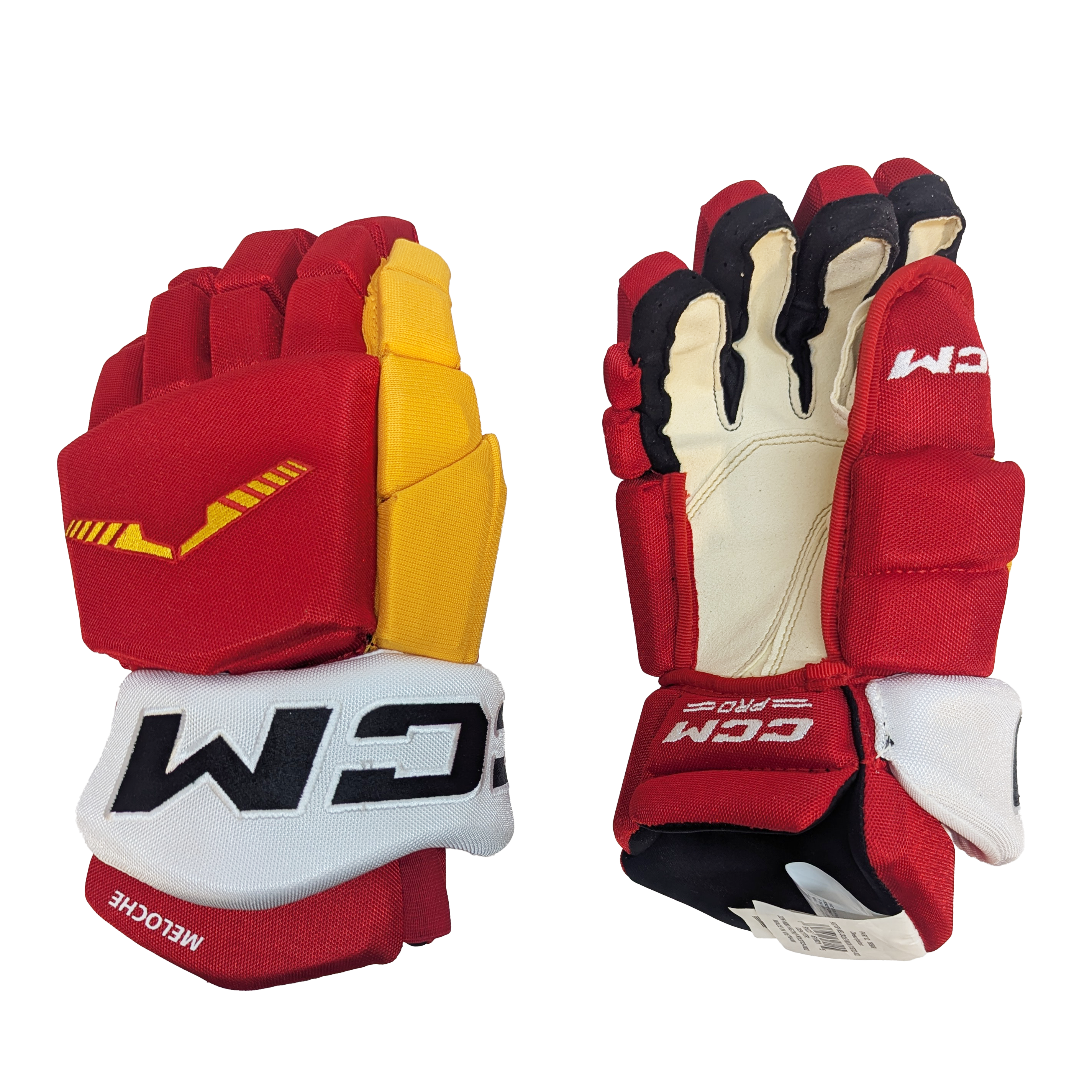 CCM HGTKPP - Gant NHL Pro Stock - Nicolas Meloche (Rouge/Jaune/Blanc)